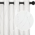 Deconovo White Curtains, Room Darkening Curtain, Thermal Insulated Soundproof Drapes, Wave Dots Silver Print, 52 x 54 Inch Long, Grommet Top, Window Panels for Living Room Bedroom Kitchen, Set of 2