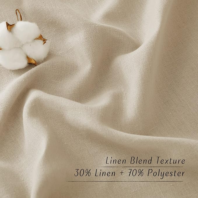 NICETOWN Angora Linen Doorway Curtains 80 inches Long, Grommet Thick Linen Weave Semi Sheer Window Treatments Privacy Assured with Light Filtering for Bedroom/Side Door, W34 x L80