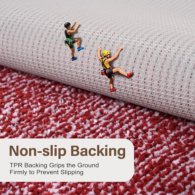 48x24 Long Bathroom Rugs Washable Non Slip, Red Bath Mat for Bathroom Floor Tub, Soft Absorbent Quick Dry Mats for Shower, Bathtub,Home Decor