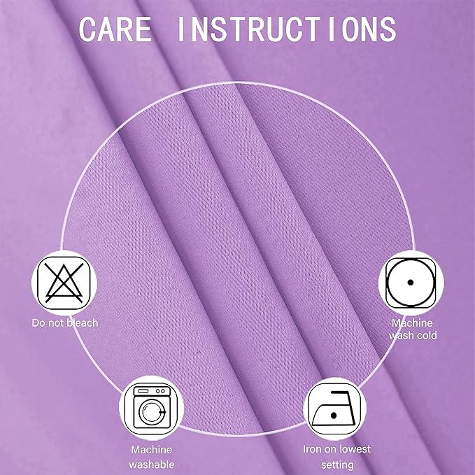LEMOMO Blackout Curtains 38 x 54 inch/Lavender Curtains Set of 2 Panels/Thermal Insulated Room Darkening Bedroom Curtains