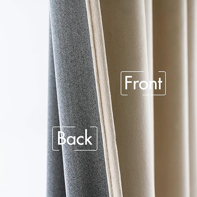MIULEE Velvet Curtains 84 inches - Luxury Blackout Curtains for Bedroom Living Room Thermal Insulated Super Soft Window Drapes Rod Pocket & Back Tab, Beige, W52 x L84 inches, 2 Panels