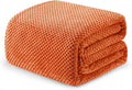 Exclusivo Mezcla Fleece Bed Blanket Queen Size, Super Soft and Warm Blankets for Couch, Sofa and Bed Waffle Textured, Cozy, Fuzzy and Lightweight (Burnt Orange, 90x90 Inches)