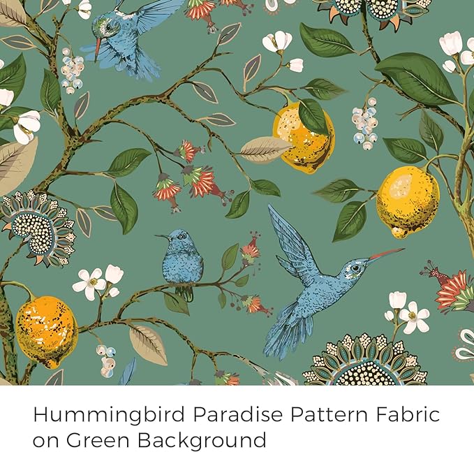 Topfinel 90 Inches Long Curtains,Whimsical Woodland Leaf Jungle Forest Flower Hummingbird Victorian Grommet Thick Sage Green Curtains Two Pages for Balcony Sliding Glass Office Bedroom Living Room