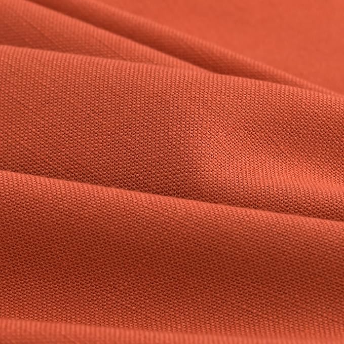 Bright Orange Curtains 63 Inches Long 2 Panel Sets for Living Room Bedroom, Light Filtering Linen Drapes for Kitchen Windows Rod Pocket or Back Tab Curtain,Semi Sheer 52x63