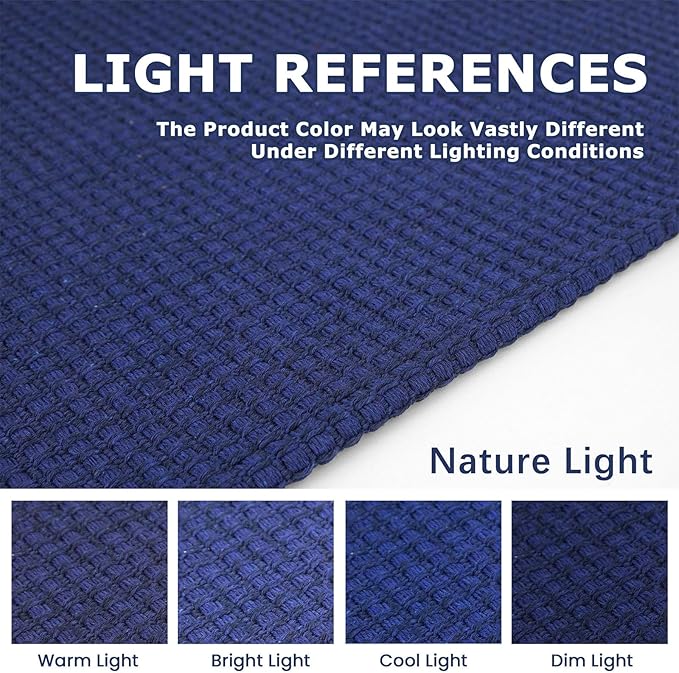 KOZYFLY Runners for Hallways 2x8 ft Washable Kitchen Runner Non Slip Rubber Backed Hall Runners Cotton Entryway Runner Rugs Floor Carpet for Indoor Backdoor Bedroom Kitchen, Royal Blue/Navy
