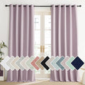 NICETOWN Pink Vintage Linen 100% Blackout Curtains for Living Room, Thermal Insulated Curtains 102“ Long, Noise Reducing Window Treatment Drapes for Home Office, 62" Wide Per Panel, Set of 2