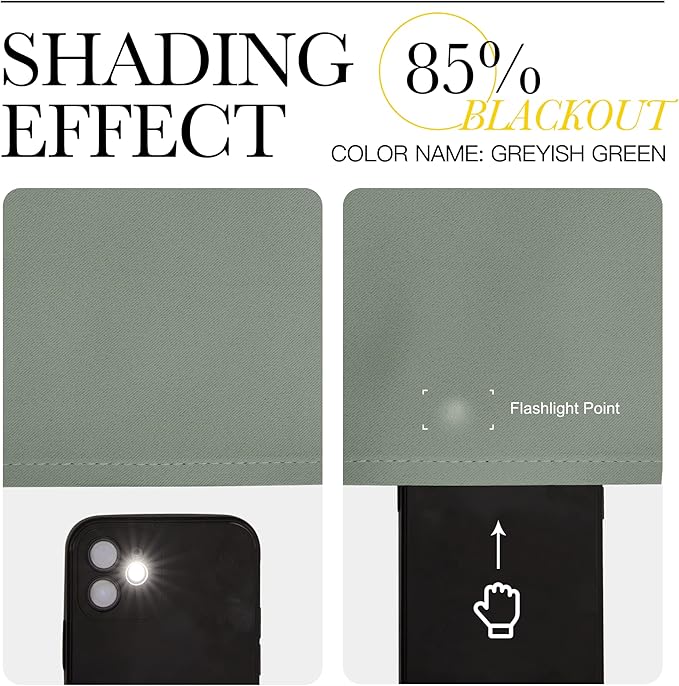 NICETOWN Window Curtains Blackout Drapes - Thermal Insulated Solid Rod Pocket Blackout Curtains/Draperies for Living Room (Sage Green, One Pair, 34 by 40-Inch)