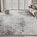 8x10 Area Rugs for Living Room-Machine Washable Rug Ultra Soft Non Slip Area Rug Modern Abstract Dahlia Indoor Carpet Rugs for Bedroom Dining Room Playroom Nursery Bedside Office, Grey