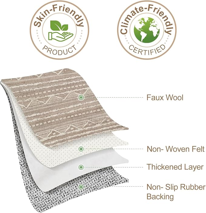 Nakagishi 10x12 Area Rug Living Room: Washable Boho Large Neutral Modern Soft Farmhouse Rugs Stain Resistant Indoor Floor Non-Slip Accent Carpet for Bedroom Nursery Kids Playroom Office Dining Room