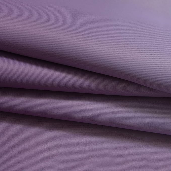 Yakamok Room Darkening Greyish White and Purple Ombre Curtains for Bedroom, Thickening Polyester Thermal Insulated Grommet Gradient Color Drapes for Living Room (52W x 72L / 2 Panels)