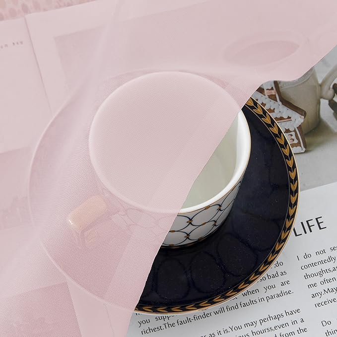 OWENIE Sheer Curtains 54 Inch Length 2 Panels Set, Blush Sheer Curtain for Living Room, Soft Airy Window Treatments for Bedroom, Fimly Voile Sheer Curtains & Drapes, 2 Pcs 84 Width 54 Long