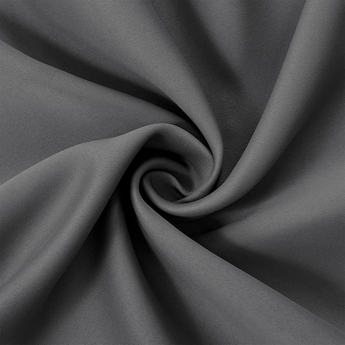 LEMOMO Grey Blackout Curtains/52 x 84 Inch/Set of 2 Panels Thermal Insulated Room Darkening Curtains for Bedroom