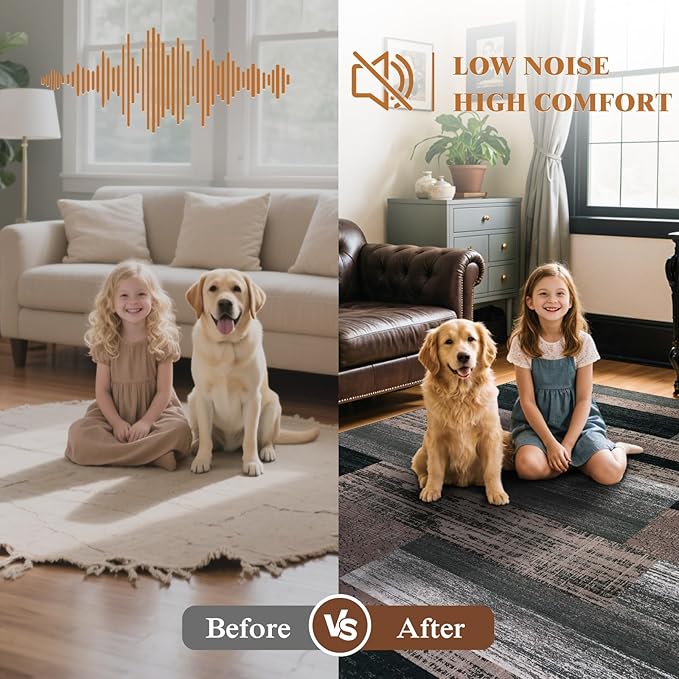 LIANLAM 4x6 Washable Area Rugs for Living Room and Bedroom, Vintage Checkered Pattern Non-Slip Carpet, Stain Resistant Low Pile Soft Rug for Dining Room,Office,Nursery,Kids Room(4x6,Chocolate)