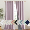 NICETOWN Pink Vintage Linen 100% Blackout Curtains for Living Room, Thermal Insulated Curtains 120" Long, Noise Reducing Window Treatment Drapes for Hall Room, 52" Wide Per Panel, Set of 2