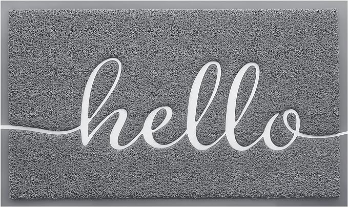 BeneathYourFeet Door Mat (36"x24",Grey) Welcome Mat Low Profile Front Doormat Indoor Outdoor Door Non Slip Rugs for Entryway, Patio, High Traffic Areas