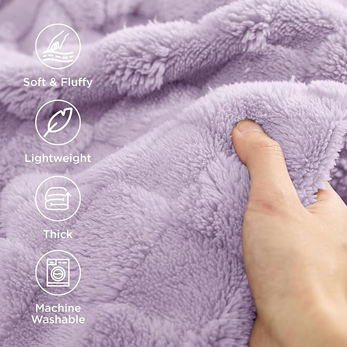 Bedsure GentleSoft Full Size Blankets for Bed Lavender Fog - Super Soft Cozy Fleece Blanket for Kids Girls, Large Fuzzy Throws for Bedroom Decor, 84x90 Inches