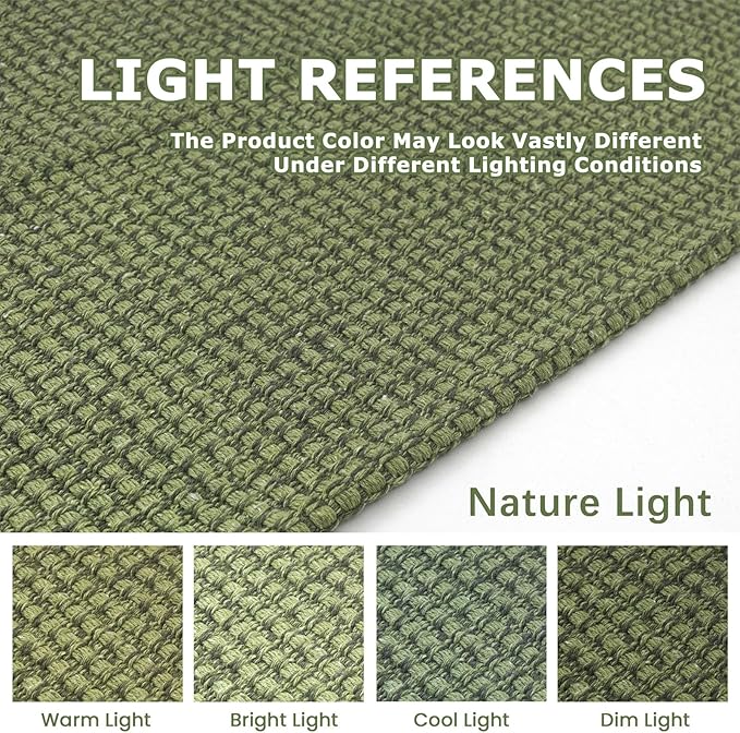 KOZYFLY Runners for Hallways 2x5 ft Washable Kitchen Runner Non Slip Rubber Backed Hall Runners Cotton Entryway Runner Rugs Floor Carpet for Indoor Backdoor Bedroom Kitchen, Bright Green/Earthy Green