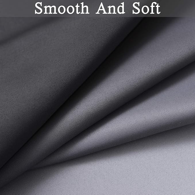 SimpleHome Gradient Color Ombre Blackout Curtains Thickening Polyester Thermal Insulated Grommet Window Drapes for Living Room/Bedroom (Black, 2 Panels/42 x 84Inch)
