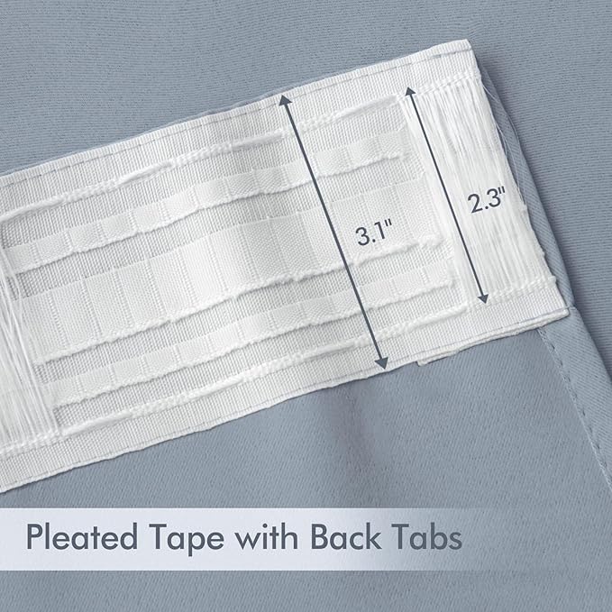 MIULEE Light Blue Back Tab Blackout Curtains 120 Inch Long 2 Panels Set for Bedroom, Rod Pocket/Pinch Pleated Extra Long Thermal Insulated Living Room Darkening Light Blocking 10FT Drapes