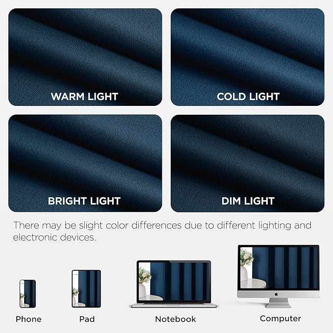 Joydeco Blackout Door Curtain for Doorway Privacy 78 Inches Long, Grommet Closet Curtain for Open Closet, Room Divider for Bedroom Living Room (Navy Blue, 52Wx78L, 1 Panel)