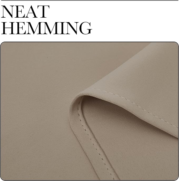 NICETOWN Blackout Curtains for Living Curtains, Taupe, 2 Panels, 52 by 95, Room Darkening Window Curtain Panels, Easy-Care Solid Thermal Insulated Draperies/Drapes for Daughter Room