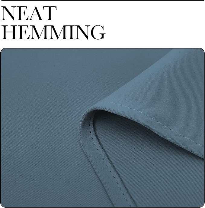 NICETOWN Blackout Curtains for Living Curtains, Smoky Blue, 2 Panels, 42 by 72, Room Darkening Window Curtain Panels, Easy-Care Solid Thermal Insulated Draperies/Drapes for Daughter Room