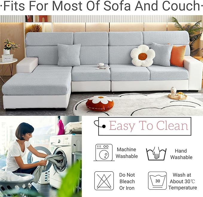 Soothing Home Sofa Covers, Sofa Hero Covers, Wear-Resistant Universal Couch Covers Washable Stretch Sectional Couch Cushion Covers (Yellow,Large Triple Seat Cover)
