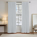 PONY DANCE 60% Light Blocking Curtains 95 inch Long, Room Darkening Curtains for Bedroom, Thermal Insulated Drapes for Living Room Window with Back Tab, 52 x 95 Inch,2 Panels Set, Greyish White