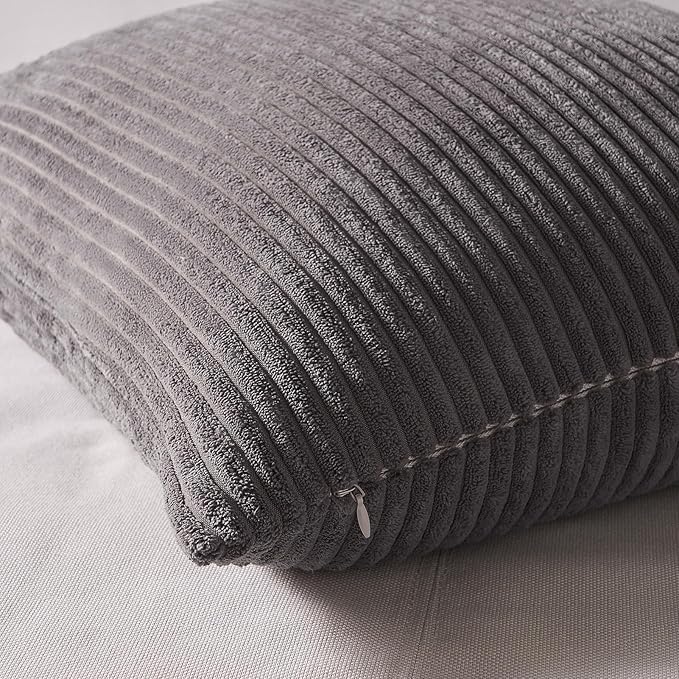 Topfinel 12x12 inch 4 Pack Decorative Throw Pillow Covers,Soft Velvet Modern Double-Sided Designs, Mix and Match for Home Fall Decor, Cushion Covers Set of 4 (Grey)