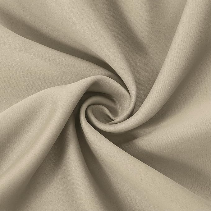LEMOMO Beige Thermal Blackout Curtains/52 x 72 Inch/Set of 2 Panels Room Darkening Curtains for Bedroom