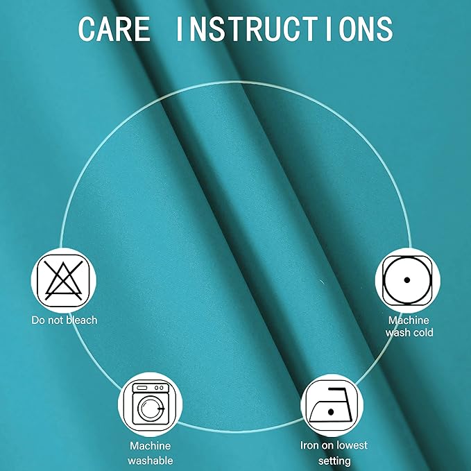 LEMOMO Teal Thermal Blackout Curtains/52 x 54 Inch/Set of 2 Panels Room Darkening Curtains for Bedroom