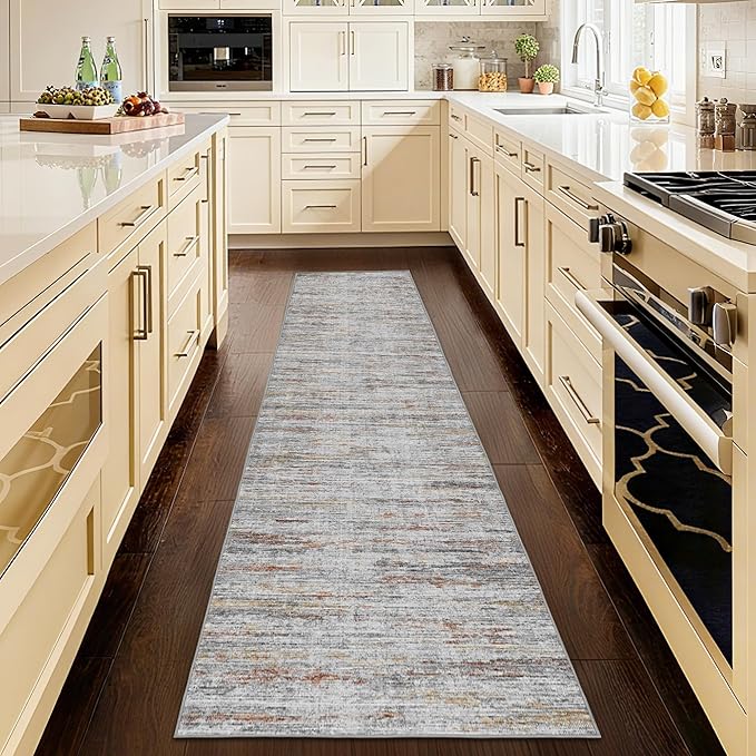 3x8 Runner Rug Non Slip Washable Rugs for Hallways, Abstract 8ft Kitchen Runners Rug for Entryway,Stain Resistant Rug Runner，Ultra-Thin Kitchen Mats for Living Room Bedroom