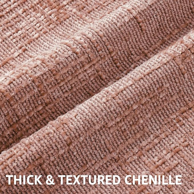 decorUhome Summer Pink Chenille Throw Pillow Covers 20x20 Set of 2 Textured Soft Cozy Slubby Couch Pillow Covers Modern Farmhouse Boho Decorative Pillow Cases for Bed Sofa Living Room