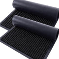 OLANLY Front Door Mat Indoor Outdoor Entrance, 2-Pack 47 x 32 Inch, Waterproof Heavy Duty Doormat, Fade Resistant, Low Profile, Easy Clean Patio Porch Welcome Floor Mats for Entry, Black