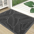 Colorxy Waterproof Doormat, Sturdy Natural Rubber Front Indoor Mat, Non Slip Low Profile Outdoor Door Mat, Stain and Fade Resistant Floor Mats, Easy Clean Patio Entry Mat, 47''x24'', Light Grey