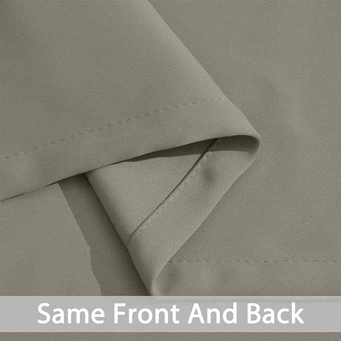 Yakamok Premium Room Darkening Thermal Insulated Curtains for Bedroom/Living Room - Classic Grommet Top (2 Panels, Taupe, 38 Inch by 72 Inch)