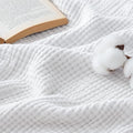 Bedsure 100% Cotton Muslin Blanket Queen Size for Bed - 4-Layer Breathable and Lightweight Thin Soft Summer Gauze Muslin Blankets for Adults, White, 90x90 Inches