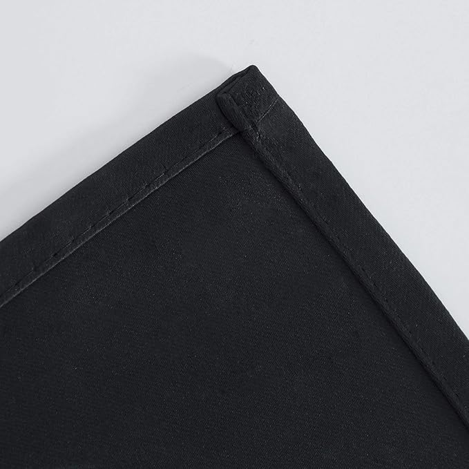 LEMOMO Black Blackout Curtains 66 x 63 Inch Length/Set of 2 Curtain Panels/Thermal Insulated Room Darkening Blackout Curtains for Bedroom