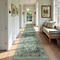 Area Rugs 2'x9' Runner Rug Non Slip Washable for Kitchen Hallway Bedroom Beside Laundry Room Bathroom Rug, Floor Carpet, Dark Green Gray