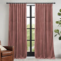 RYB HOME Dusty Pink Velvet Curtains 84 inch, Room Darkening Window Curtains for Living Room Energy Efficient Backdrop Festival Decor for Girls Bedroom, Wild Rose, W52 x L84 inch, 2 Panels