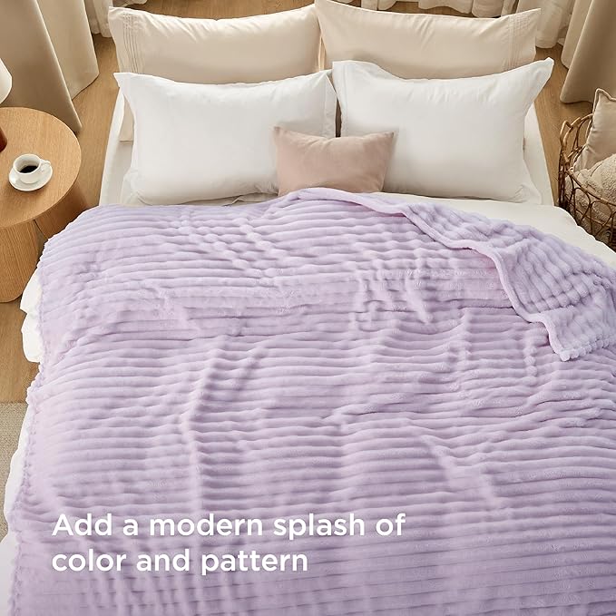 Bedsure GentleSoft Lavender Fog Full Blanket for Bed - Cozy Soft Blankets for Women, Cute Large Throws for Girls, 84x90 Inches