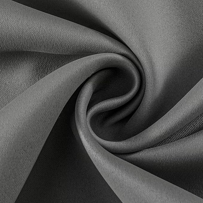 Joydeco Light Grey Custom Solid Single Blackout Curtain for Bedroom and Living Room, Grommet Thermal Insulated Room Darkening Curtain 1 Panel (Custom Size,Light Grey)