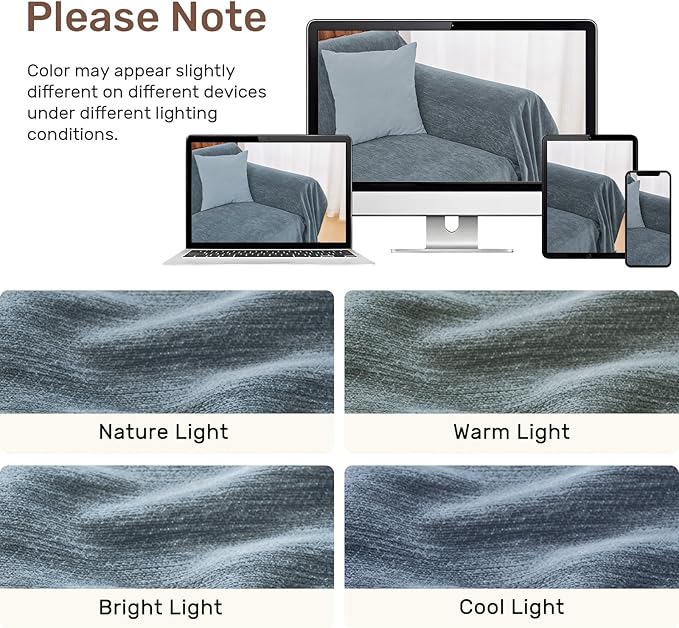 Sectional Couch Covers, 2 Pieces Washable L Shaped Couch Covers Sofa Blanket for Dogs Pet Friendly Sectional Sofa Slipcovers Furniture Covers,71"x 118"+ 71"x 118",(XX-Large,Dusty Blue)