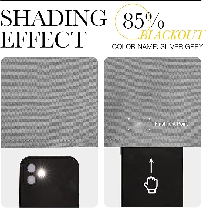 NICETOWN 2 Panels Blackout Curtains, Rod Pocket Window Curtains Room Darkning Drapes for Bedroom/Living Room, Thermal Insulated Solid Draperies for Home Office/Study, 62 by 72-Inch, Silver Grey