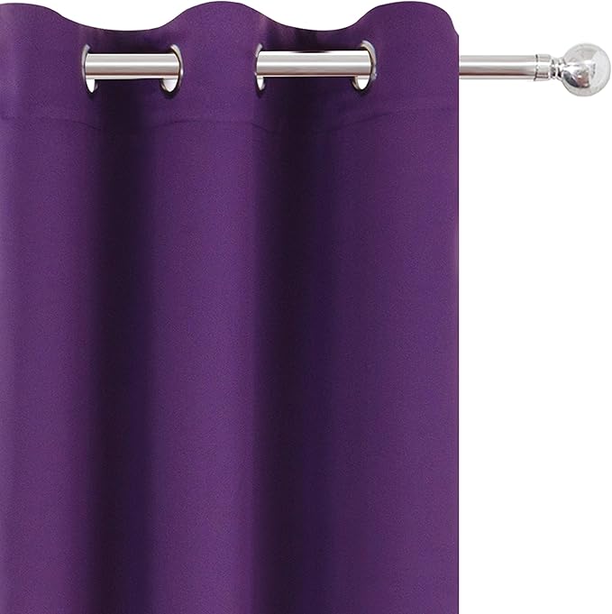 LEMOMO Purple Thermal Blackout Curtains/38 x 54 Inch/Set of 2 Panels Room Darkening Curtains for Bedroom