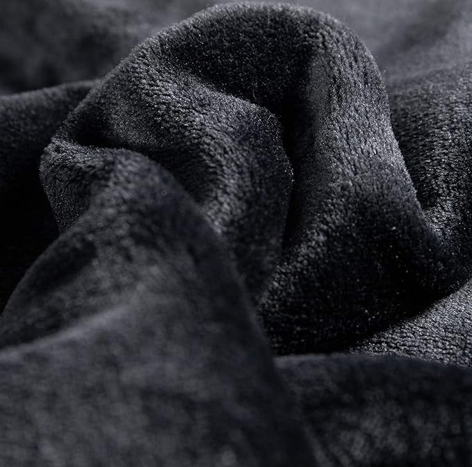 TASTHROW Large Flannel Fleece Throw Blanket, 90×108 Inch - Cozy Lightweight Thick Blanket - All Seasons Suitable for Women, Men and Kids (Black)