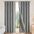 Joydeco Blackout Curtains for Bedroom - 100% Light Blocking 2 Panels Light Grey Drapes 66"W x 108"L, Thermal Insulated Room Darkening Curtains, Linen Textured for Living Room, Rod Pocket & Back Tabs