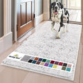Muddy Mat® | Super Absorbent Door Mat Indoor, Microfiber Quick Dry Chenille Entryway Rug, Non-Slip Front Door Mat, Indoor Mats for Entryway, Machine Washable Pet Rug, White 24" x 120"