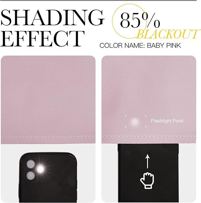 NICETOWN Baby Pink Blackout Curtains 90 inches Length for Living Room, 2 Panels, 55" Wide, Thermal Insulated Long Drapes for Large Window