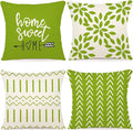 YCOLL Pillow Covers 20x20 Set of 4, Modern Sofa Throw Pillow Cover, Decorative Outdoor Linen Fabric Pillow Case for Couch Bed Car, Sage Green